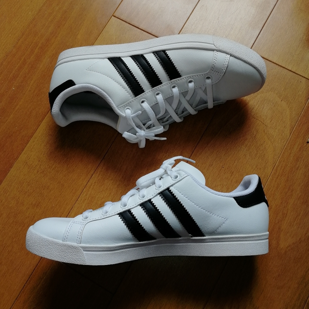 ADIDAS Coast Star J Walking Shoes White Sneakers Sportswear Leather EE9698 - Picture 11 of 14